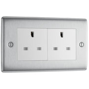 BG Electrical Nexus Metal Brushed Steel - Double, unswitched