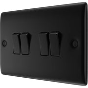 BG Electrical Nexus Metal Matt Black - Quadruple, 2 way switch