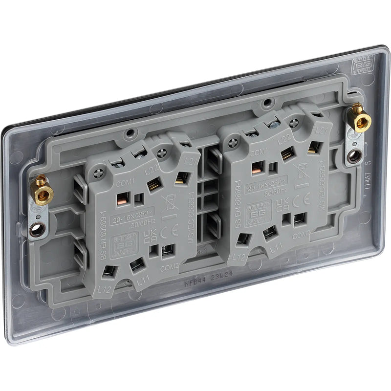 BG Electrical Nexus Metal Matt Black - Quadruple, 2 way switch