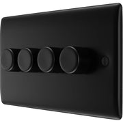 BG Electrical Nexus Metal Matt Black - Quadruple 2 way push 200W