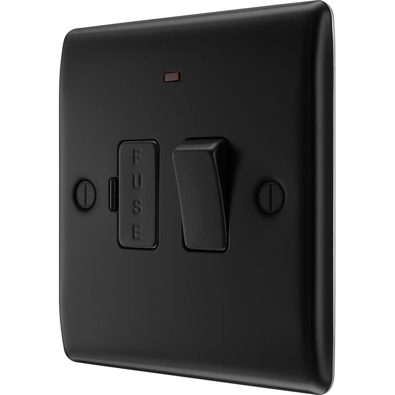 BG Electrical Nexus Metal Matt Black - Switched and fused with indicator