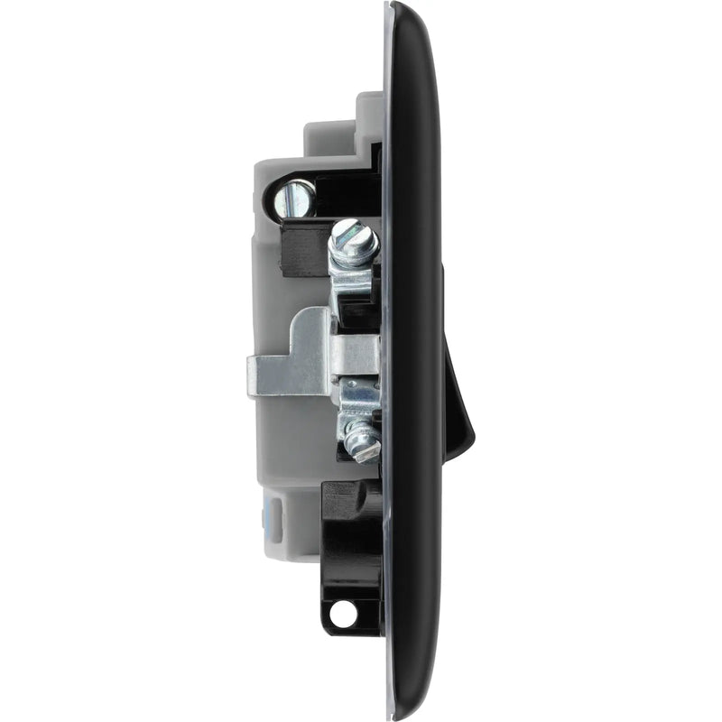 BG Electrical Nexus Metal Matt Black - Switched and fused with indicator