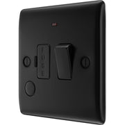 BG Electrical Nexus Metal Matt Black - Switched and fused with indicator and flex outlet