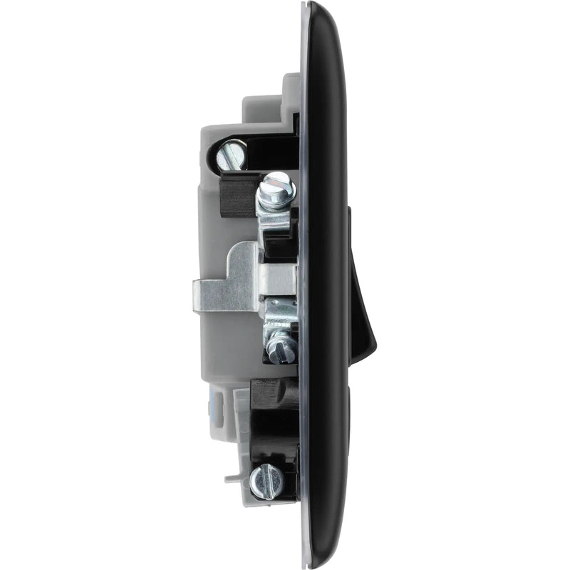BG Electrical Nexus Metal Matt Black - Switched and fused with indicator and flex outlet