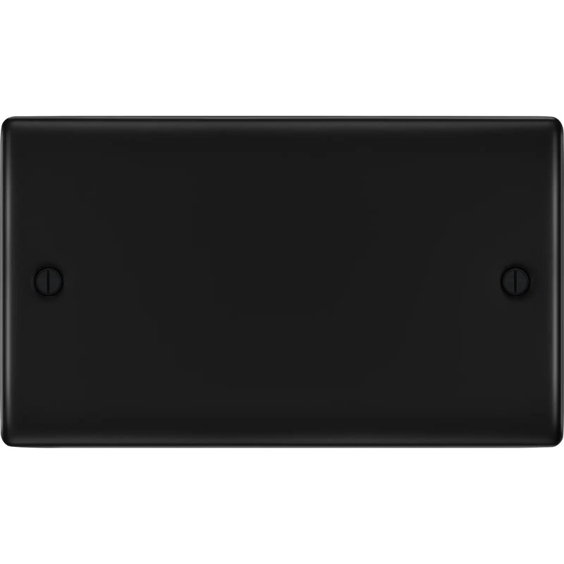 BG Electrical Nexus Metal Matt Black - Double, blank plate