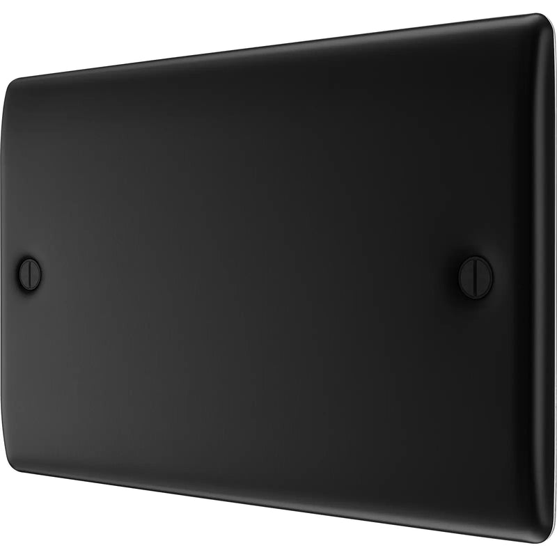 BG Electrical Nexus Metal Matt Black - Double, blank plate