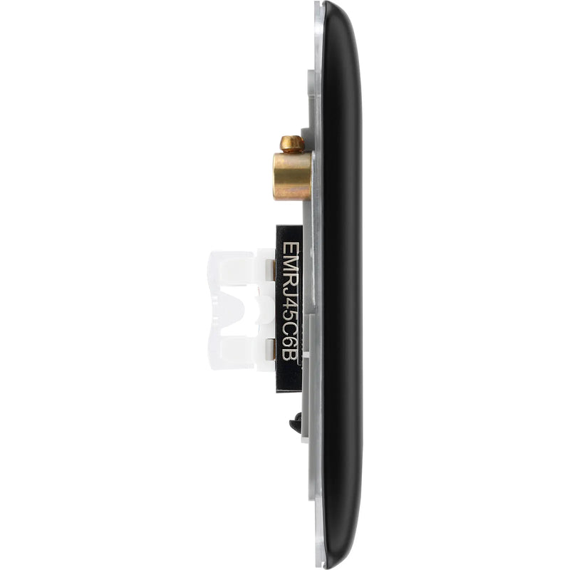 BG Electrical Nexus Metal Matt Black - Single, RJ45 data socket