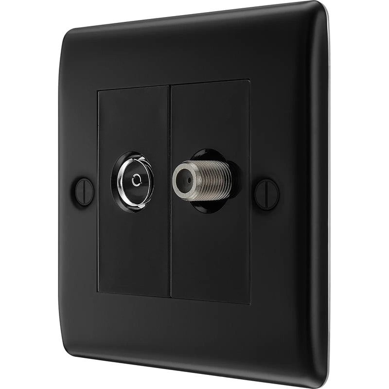 BG Electrical Nexus Metal Matt Black - Double satellite and co-axial