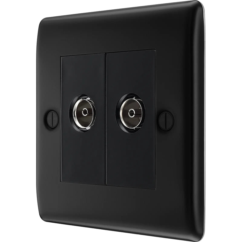 BG Electrical Nexus Metal Matt Black - Double, TV/FM