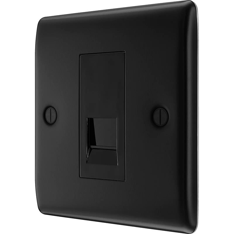 BG Electrical Nexus Metal Matt Black - Single, telephone socket, secondary