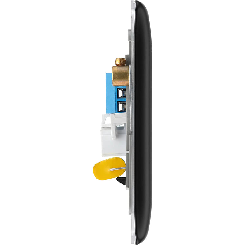 BG Electrical Nexus Metal Matt Black - Single, telephone socket, master