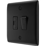 BG Electrical Nexus Metal Matt Black - 3 pole fan isolator, fused
