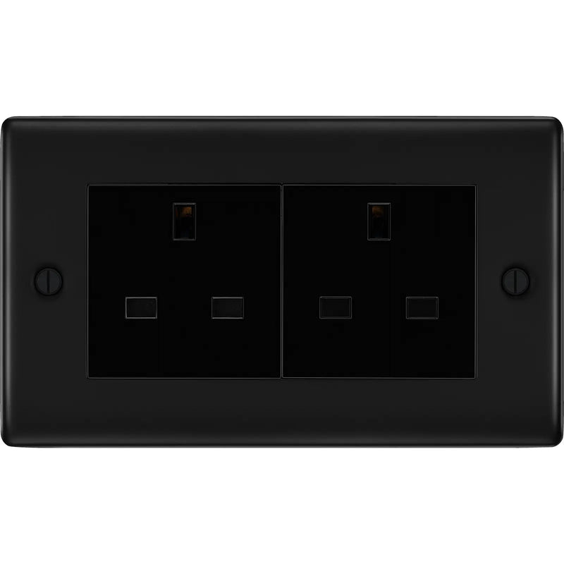 BG Electrical Nexus Metal Matt Black - Double unswitched, double pole