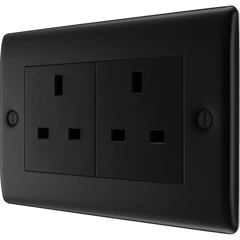 BG Electrical Nexus Metal Matt Black - Double unswitched, double pole