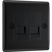 BG Electrical Nexus Metal Matt Black - Double telephone socket, secondary