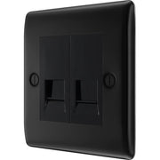BG Electrical Nexus Metal Matt Black - Double telephone socket, secondary