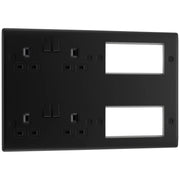 BG Electrical Nexus Metal Matt Black - 2 x double, switched, double pole, 8 Euro Module
