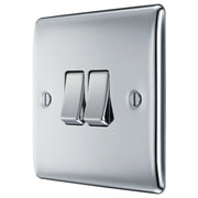 BG Electrical Nexus Metal Polished Chrome - Double, 2 way switch