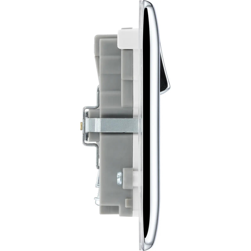 BG Electrical Nexus Metal Polished Chrome - Double switched single pole, with USB A + C (45W)