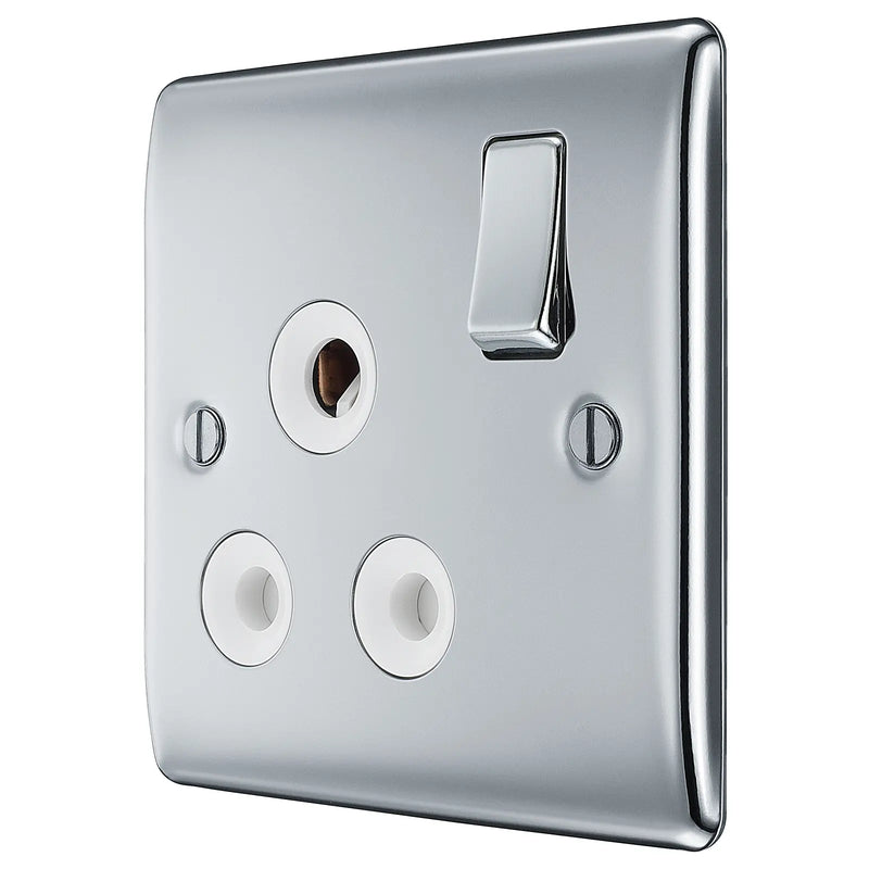 BG Electrical Nexus Metal Polished Chrome - 15A, single, switched, round pin