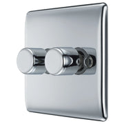BG Electrical Nexus Metal Polished Chrome - Double, 2 way push 200W