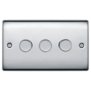 BG Electrical Nexus Metal Polished Chrome - Triple, 2 way push 200W