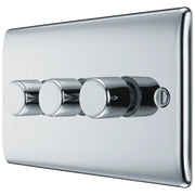 BG Electrical Nexus Metal Polished Chrome - Triple, 2 way push 200W