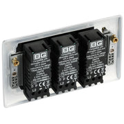 BG Electrical Nexus Metal Polished Chrome - Triple, 2 way push 200W