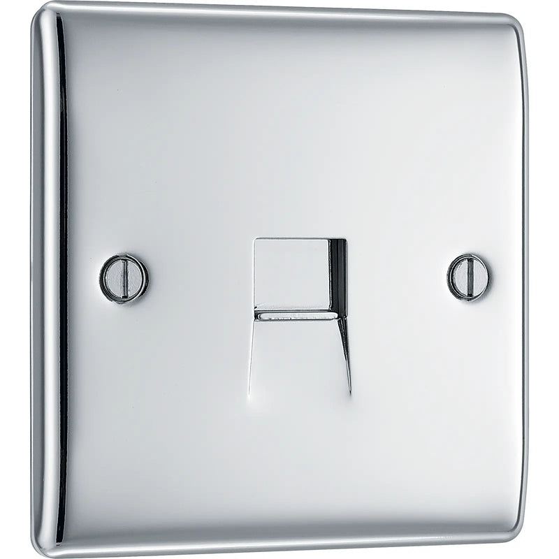 BG Electrical Nexus Metal Polished Chrome - Single, telephone socket, master