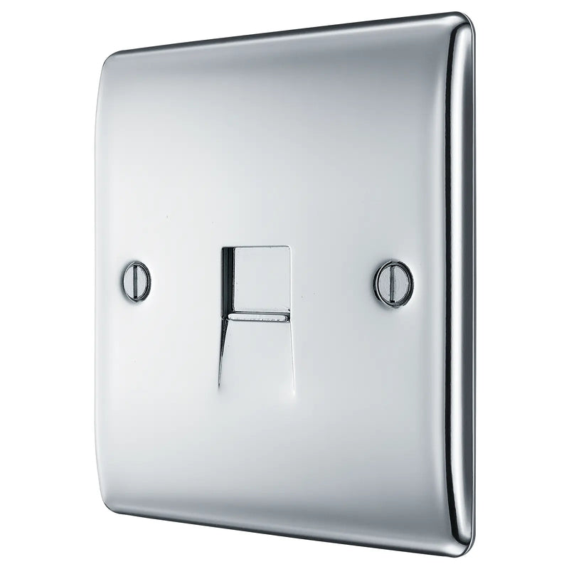 BG Electrical Nexus Metal Polished Chrome - Single, telephone socket, master