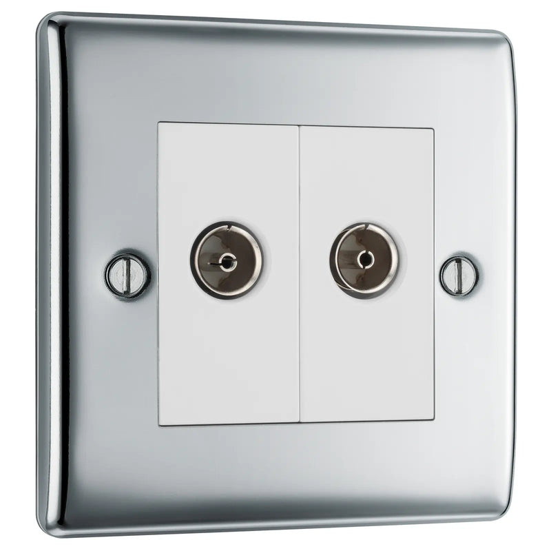 BG Electrical Nexus Metal Polished Chrome - Double, co-axial