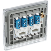 BG Electrical Nexus Metal Polished Chrome - Double, telephone socket, secondary