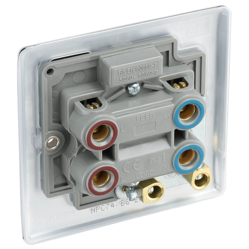 BG Electrical Nexus Metal Polished Chrome - 45A, double pole, single plate, with indicator