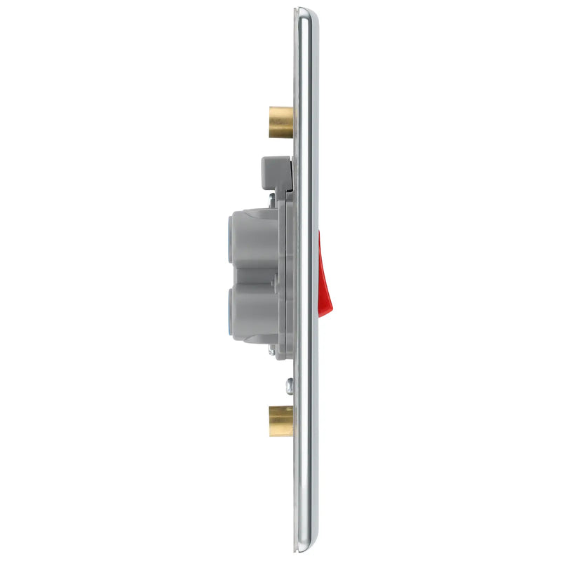 BG Electrical Nexus Metal Polished Chrome - 45A, double pole, large plate, with indicator