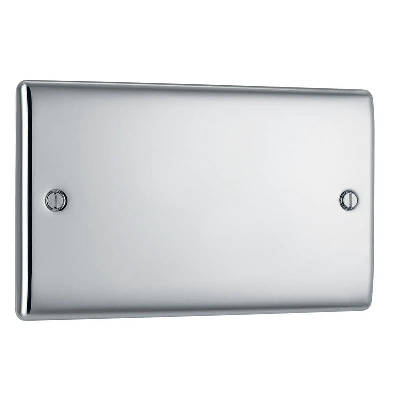 BG Electrical Nexus Metal Polished Chrome - Double, blank plate