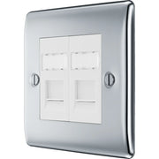 BG Electrical Nexus Metal Polished Chrome - Double, RJ45 data socket