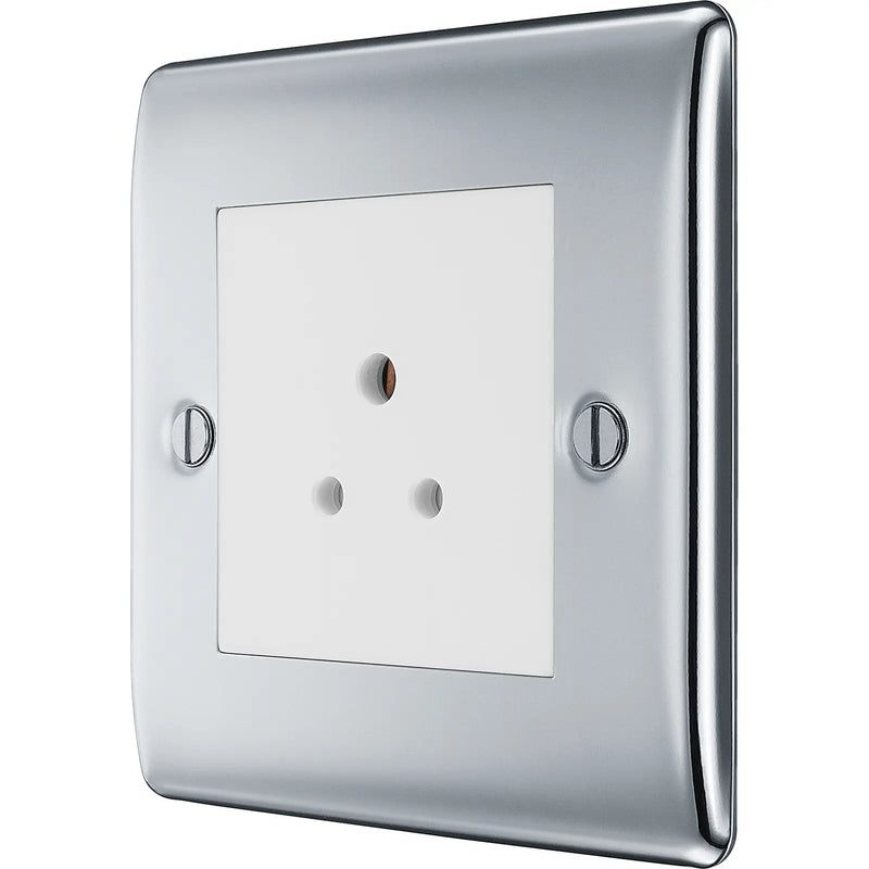 BG Electrical Nexus Metal Polished Chrome - 2A, Single, unswitched, round pin
