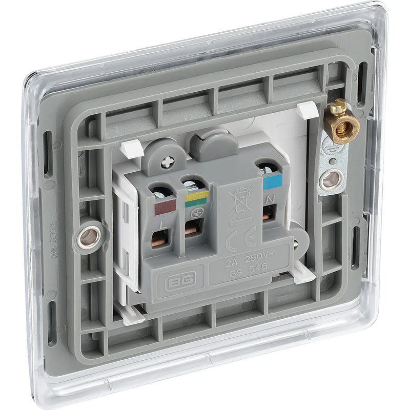 BG Electrical Nexus Metal Polished Chrome - 2A, Single, unswitched, round pin
