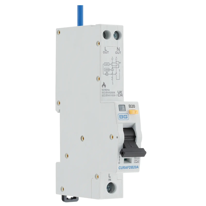 BG Circuit Protection AFDD - Unidirectional 20A AFDD combined RCBO B Curve Type A
