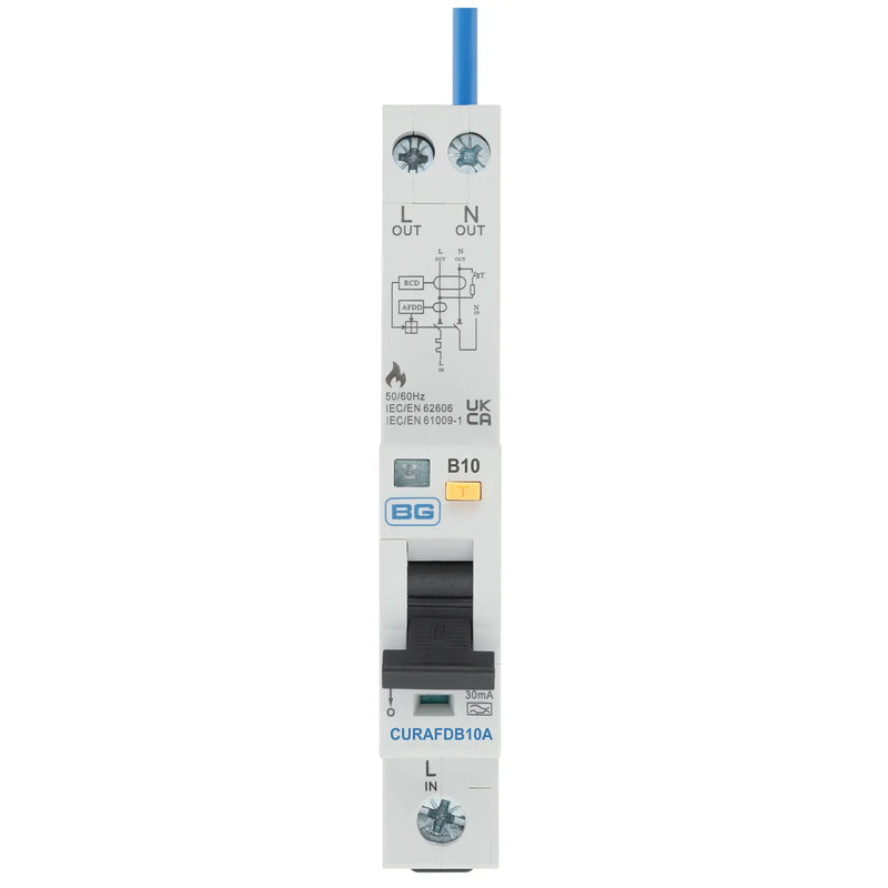 BG Circuit Protection AFDD - Unidirectional 10A AFDD combined RCBO B Curve Type A