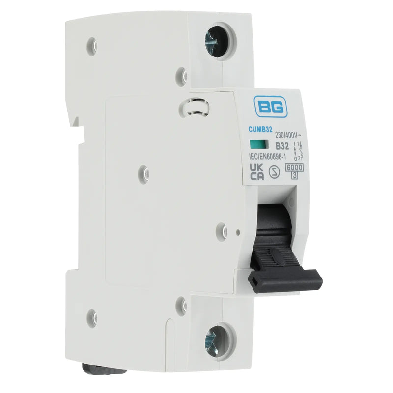 BG Circuit Protection MCB - Bidirectional 32A, B Curve, MCB, Single Pole, 6kA,1 module