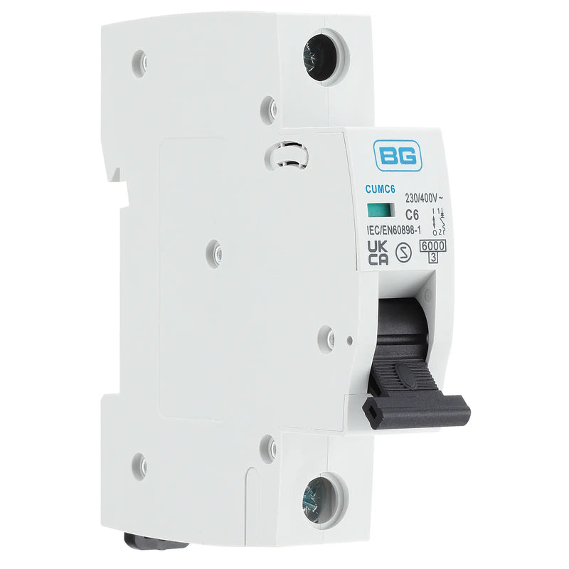 BG Circuit Protection MCB - Bidirectional 6A, C Curve, MCB, Single Pole, 6kA,1 module