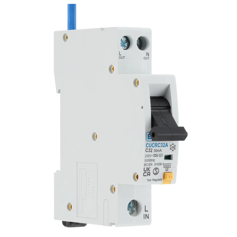 BG Circuit Protection RCBO - Unidirectional 32A C Curve RCBO Type A 1P 1 Module