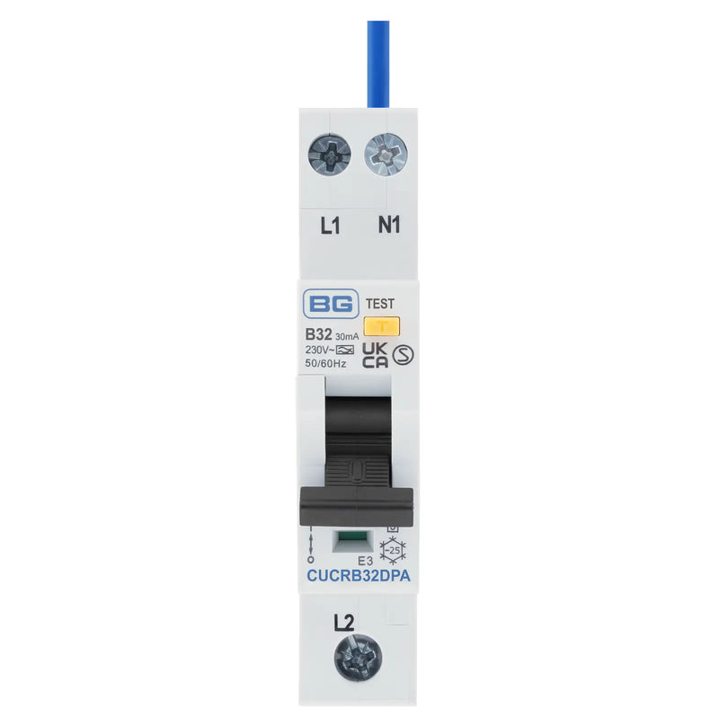 BG Circuit Protection RCBO - Bidirectional 32A B Curve RCBO Type A 2P 1 Module