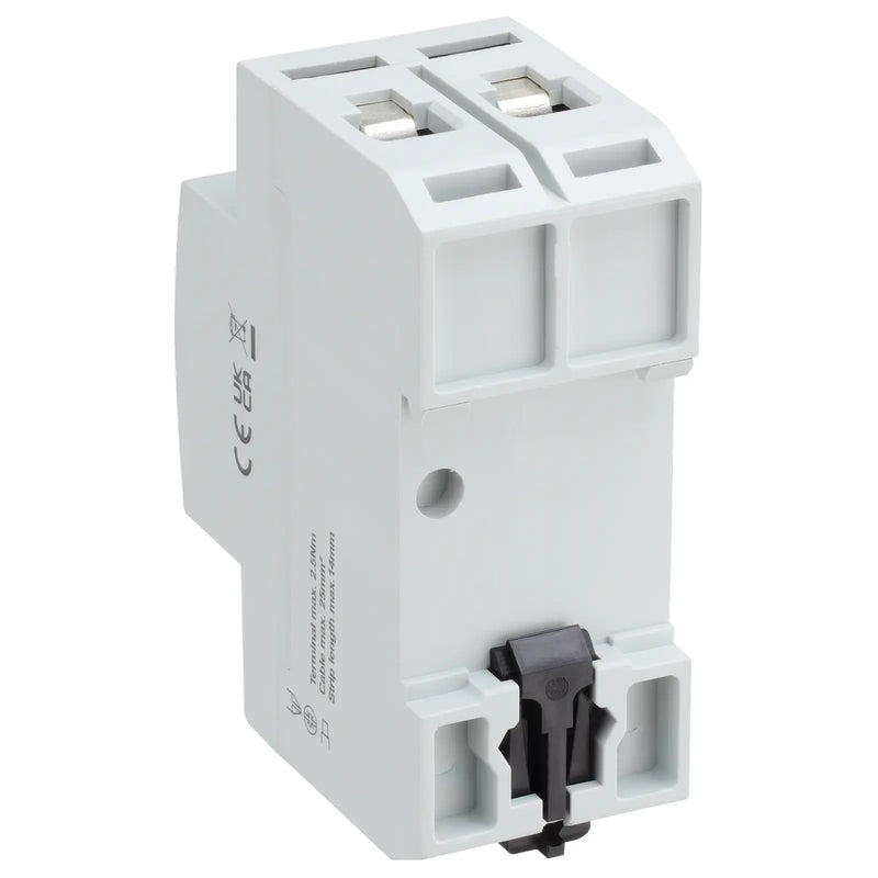 BG Circuit Protection RCD - Type A, Bidirectional RCD, Double Pole, 63A, 30mA, 2 module