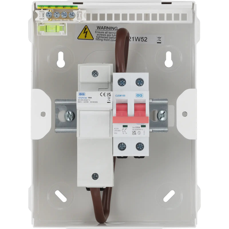 BG Circuit Protection Fuse Switch - 4 module, 100A Main Switch