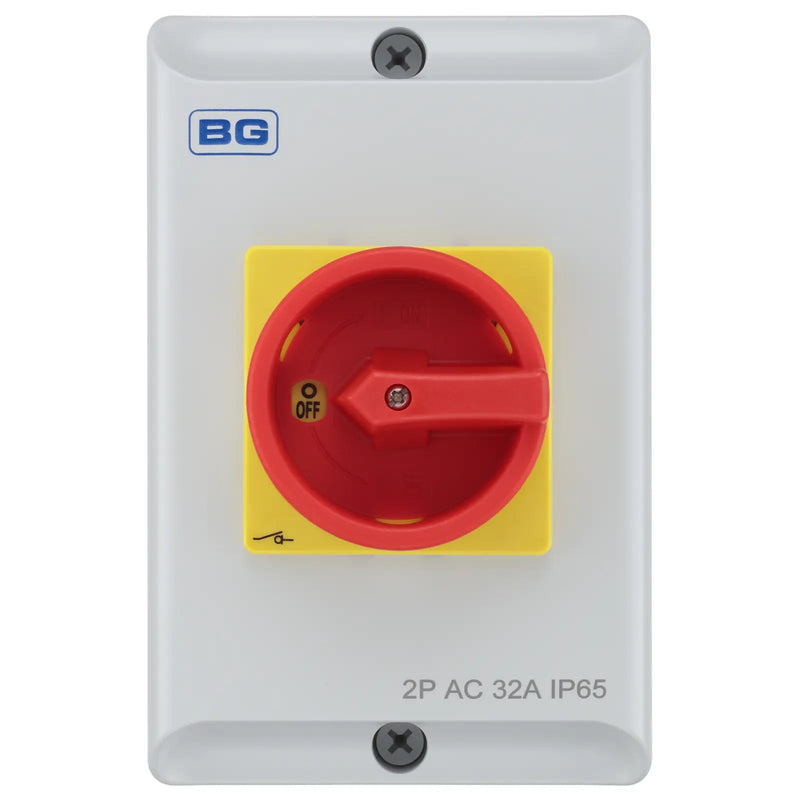BG Circuit Protection Rotary Isolator 2 Pole - 32A, 2-Pole AC, Rotary Isolator