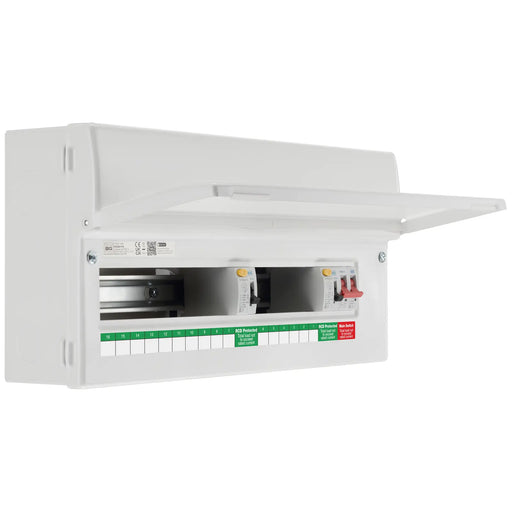BG Circuit Protection Dual RCD - 22 module, 16 way, 100A Main Switch, 2 x 100A Type A RCD