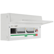 BG Circuit Protection Dual RCD - 22 module, 16 way, 100A Main Switch, 2 x 100A, Type A RCD, 12 MCB's