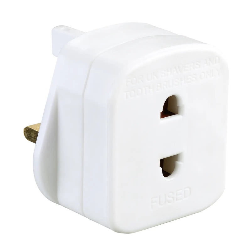Masterplug Basic - Shaver Adaptor, 1A, White